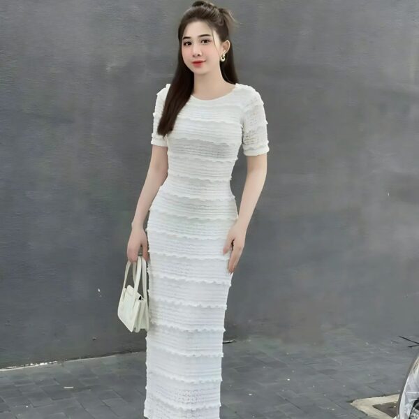 Đầm váy nữ đầm ren cao cấp áo tay ngắn cổ tròn form dáng ôm body sang trọng dành cho các nàng - Hình ảnh 2