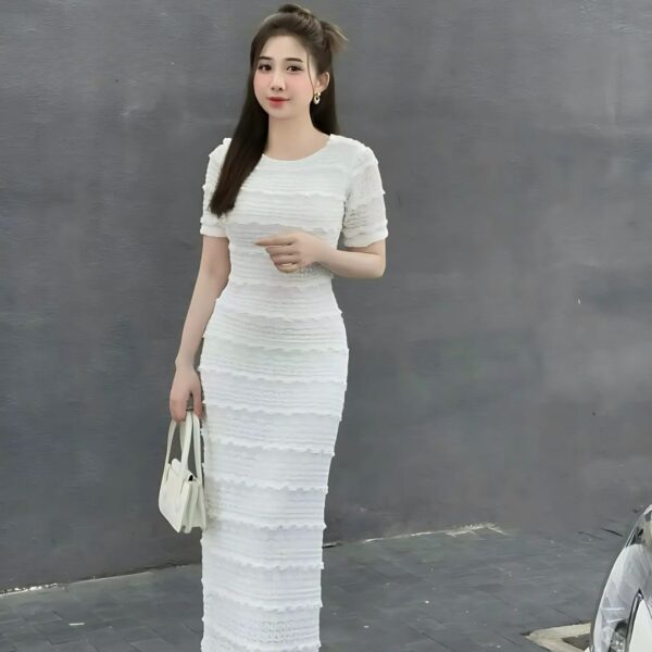 Đầm váy nữ đầm ren cao cấp áo tay ngắn cổ tròn form dáng ôm body sang trọng dành cho các nàng - Hình ảnh 6