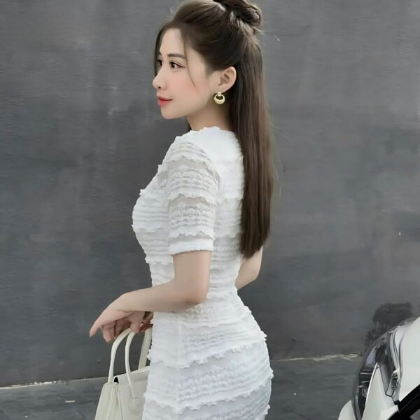 Đầm váy nữ đầm ren cao cấp áo tay ngắn cổ tròn form dáng ôm body sang trọng dành cho các nàng - Hình ảnh 8